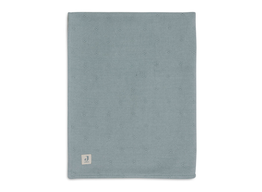Deken Wieg 75x 100cm cosy knit Sea Green/ Velvet