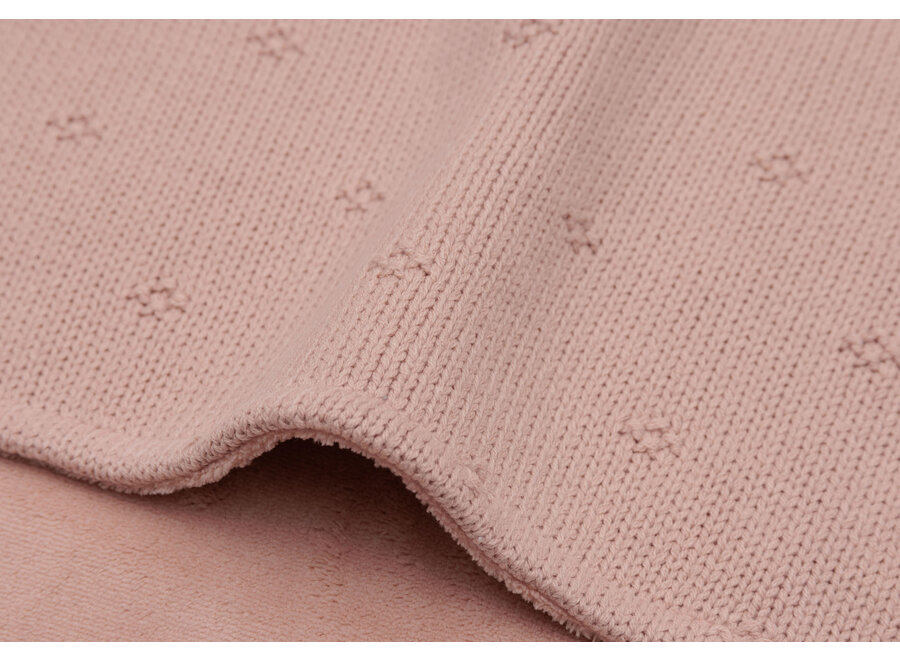 Deken ledikant 100x150cm cosy knit Wild Rose / Velvet