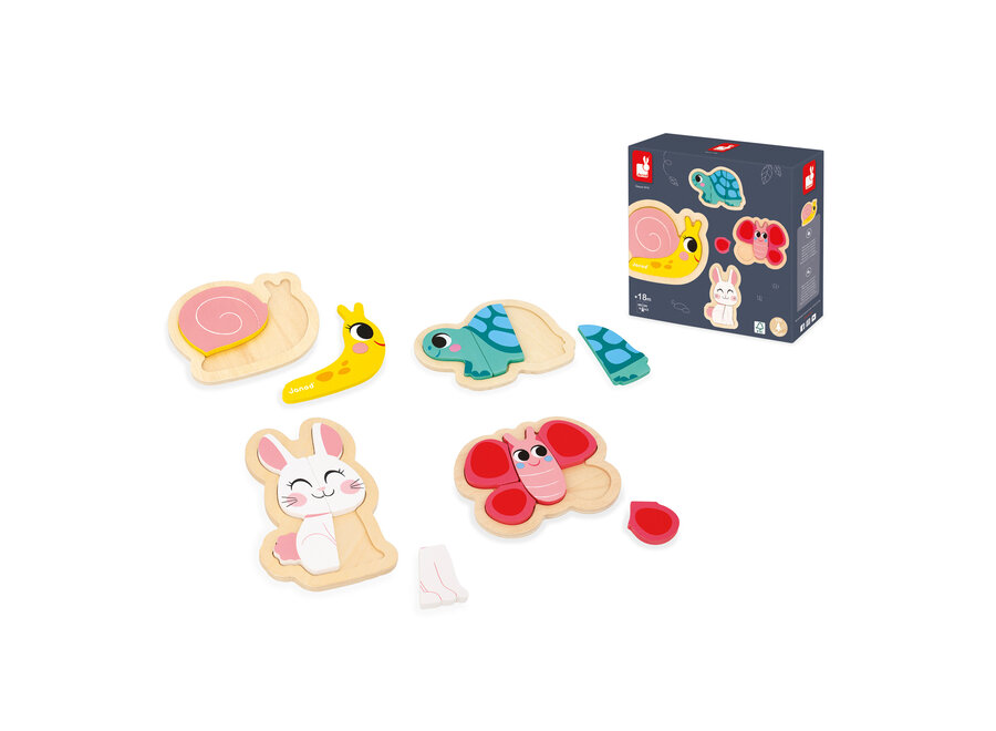 Puzzelset 4 moeilijkheden Tuin