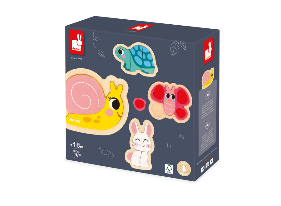 Puzzelset 4 moeilijkheden Tuin