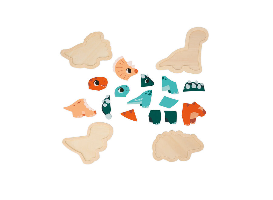 Dino - Puzzelset 4 moeilijkheden