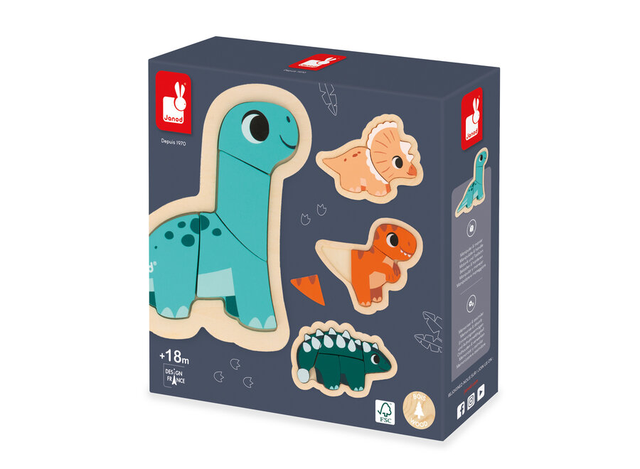 Dino - Puzzelset 4 moeilijkheden