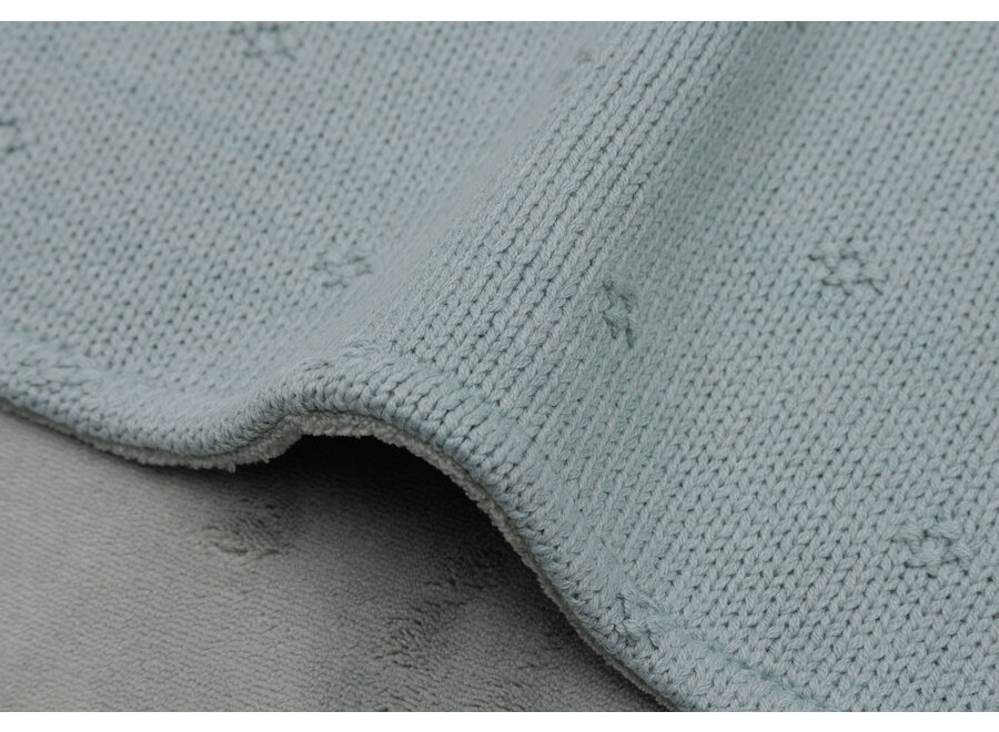 Deken ledikant 100x150cm cosy knit Sea Green / Velvet
