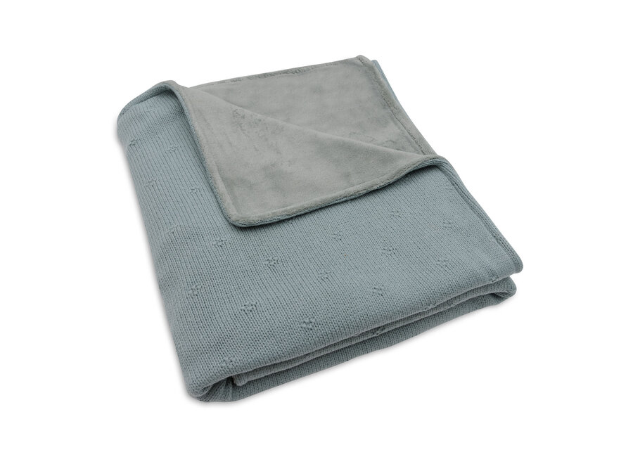 Deken ledikant 100x150cm cosy knit Sea Green / Velvet
