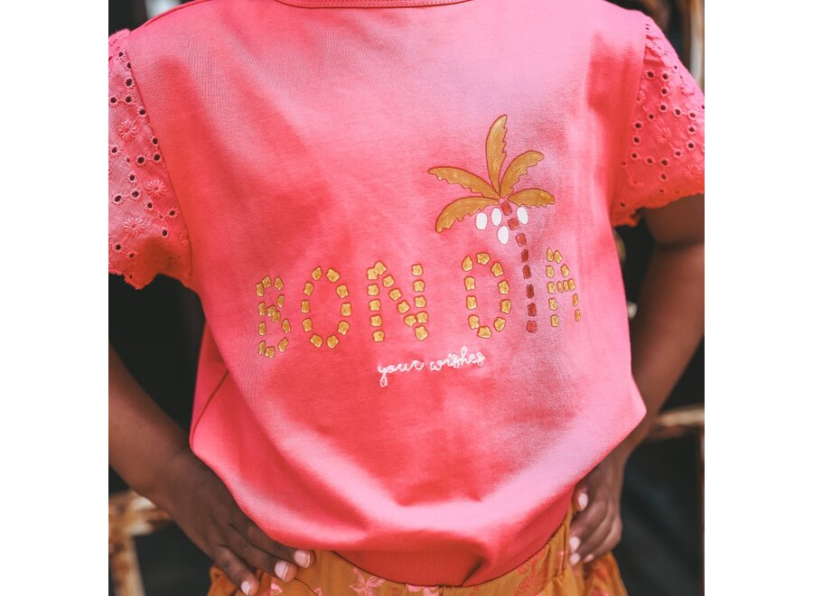 Meisjes Tshirt Bon Dia - Broderie