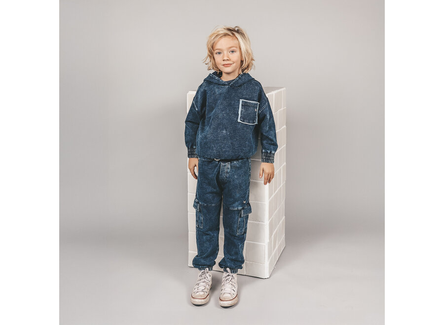 Knitted Denim - Boxy Hoodie