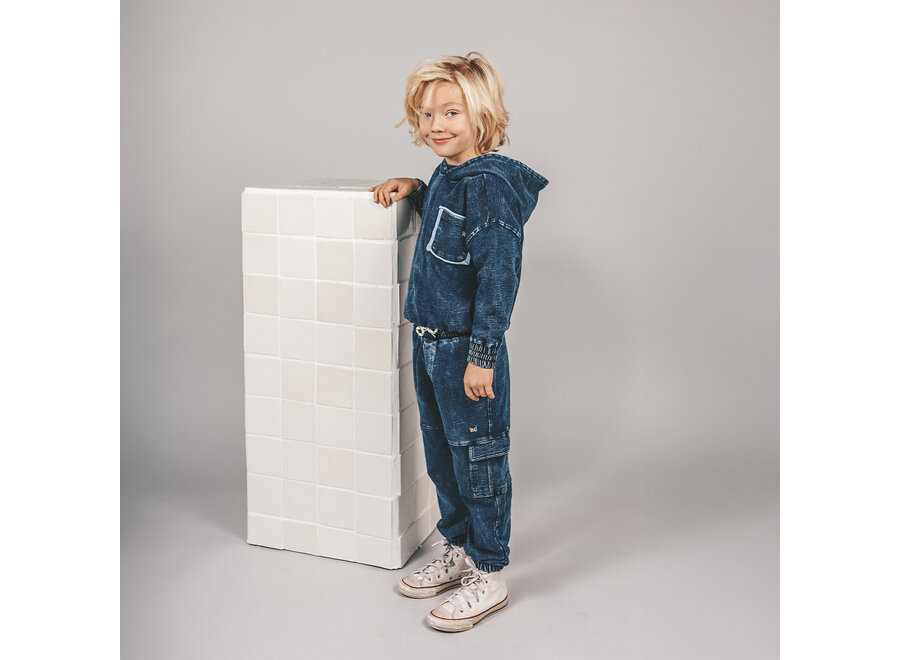 Knitted Denim - Boxy Hoodie