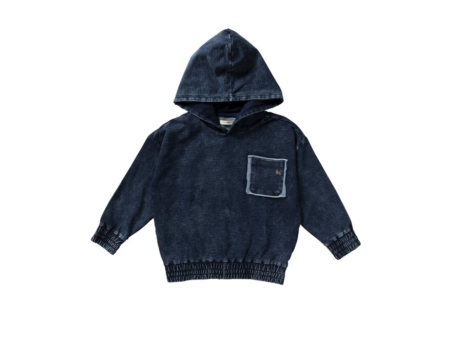 Knitted Denim - Boxy Hoodie