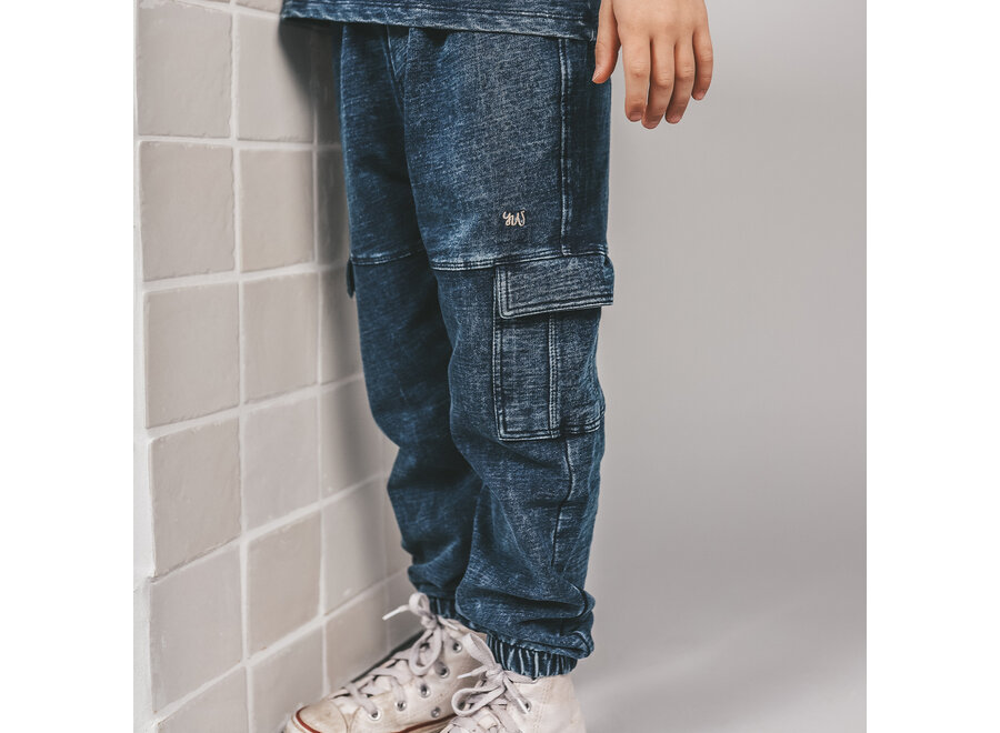 Jongens Cargo Jogger Knitted Denim