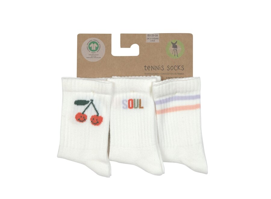 Tennis socks 3pcs - Cherry