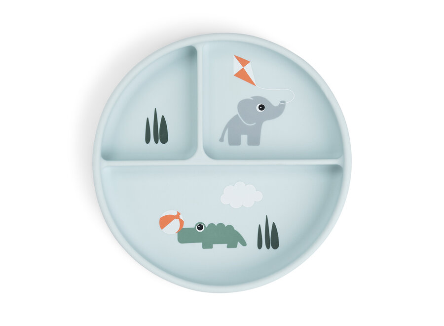 Stick&Stay Compartment Plate Playground Blue