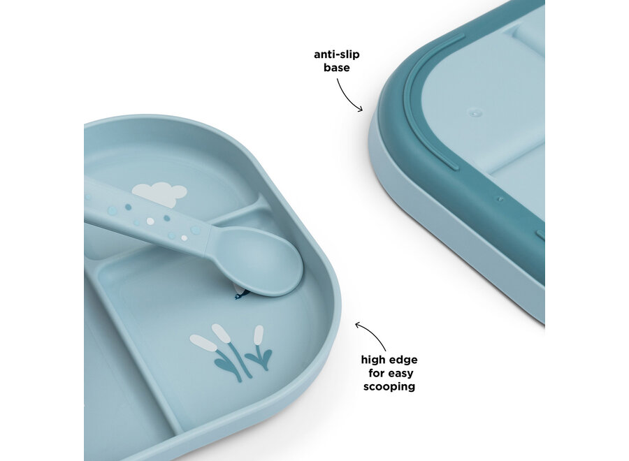 Foodie  Compartment Plate Elphee Blue