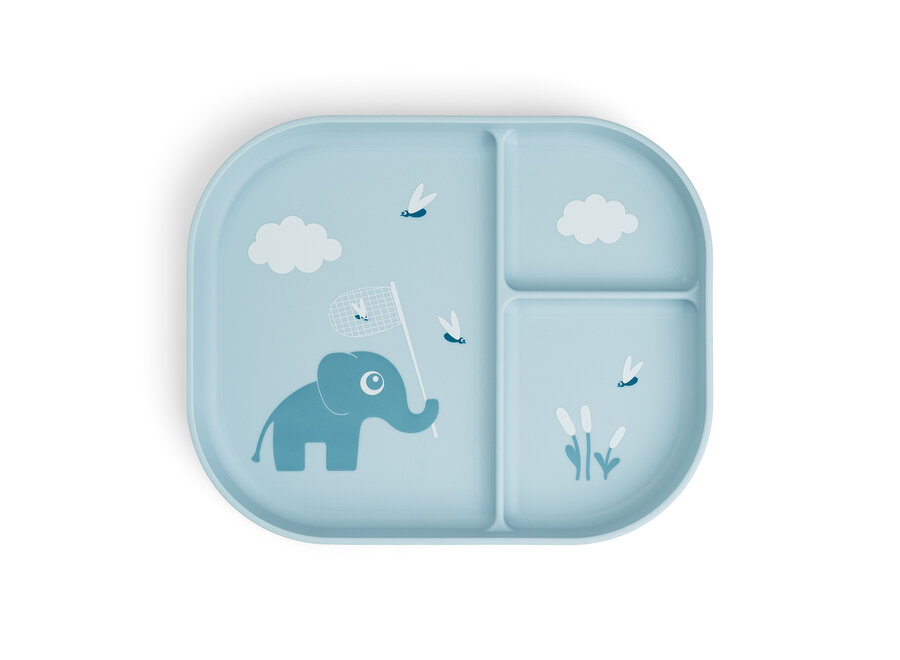 Foodie  Compartment Plate Elphee Blue