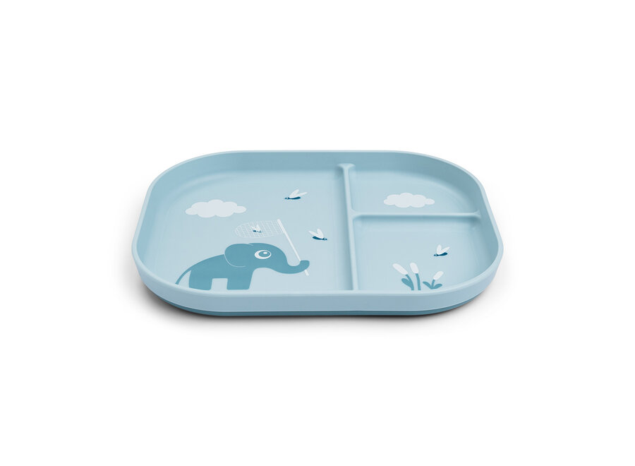 Foodie  Compartment Plate Elphee Blue