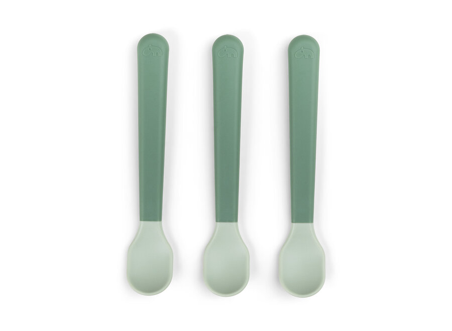 Foodie easy-grip baby spoon 3-pack, Green