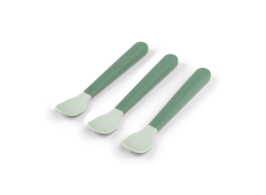 Foodie easy-grip baby spoon 3-pack, Green