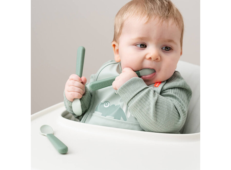 Foodie easy-grip baby spoon 3-pack, Green