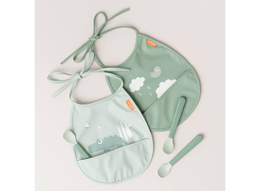 Foodie easy-grip baby spoon 3-pack, Green