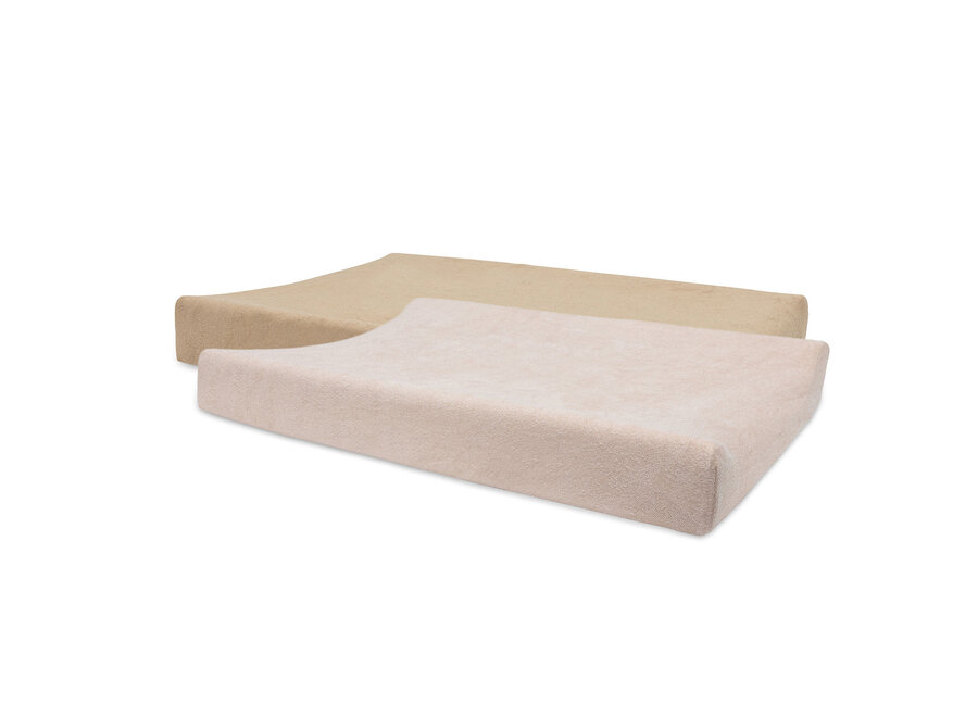 Aankleedkussenhoes Badstof 50x70cm Wild Rose/Biscuit