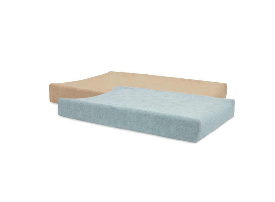 Aankleedkussenhoes Badstof 50x70cm Sea Green/Biscuit