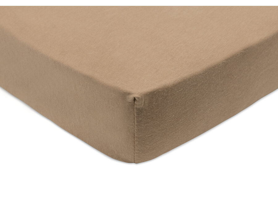 Hoeslaken Jersey 70/75x140/150cm Sea Green/Biscuit