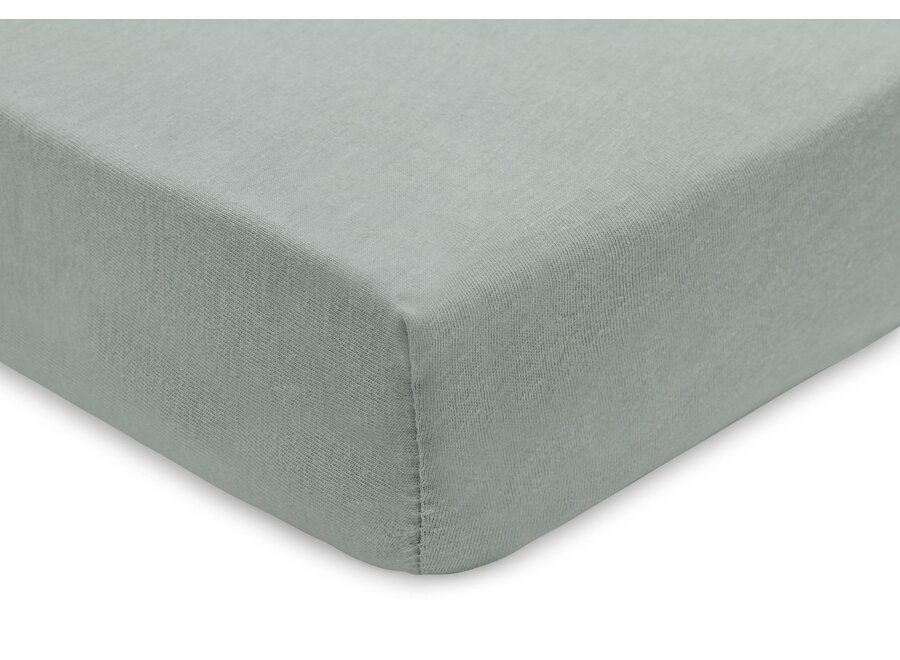 Hoeslaken Jersey 70/75x140/150cm Sea Green/Biscuit