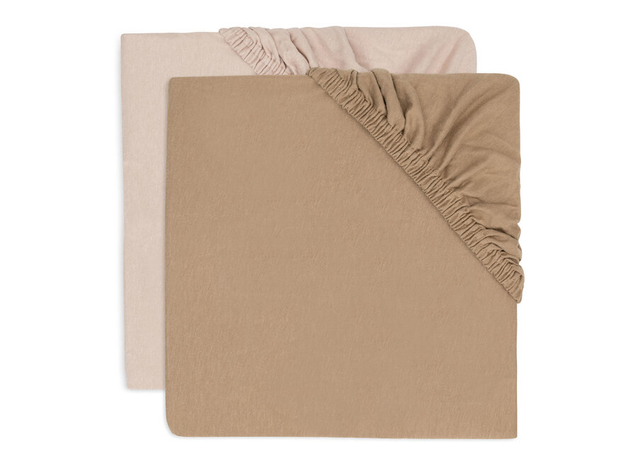 Hoeslaken Jersey 60x120cm Wild Rose/Biscuit