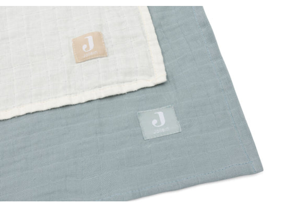 Hydrofiele doek 115x115cm sea green/ivory (2pack)