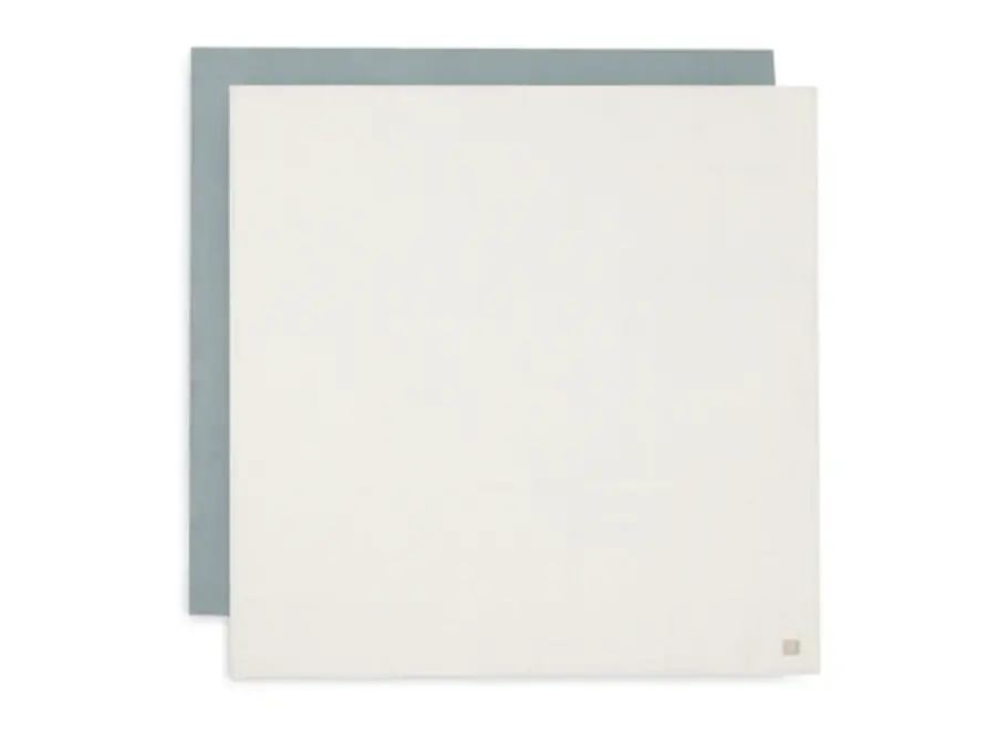 Hydrofiele doek 115x115cm sea green/ivory (2pack)