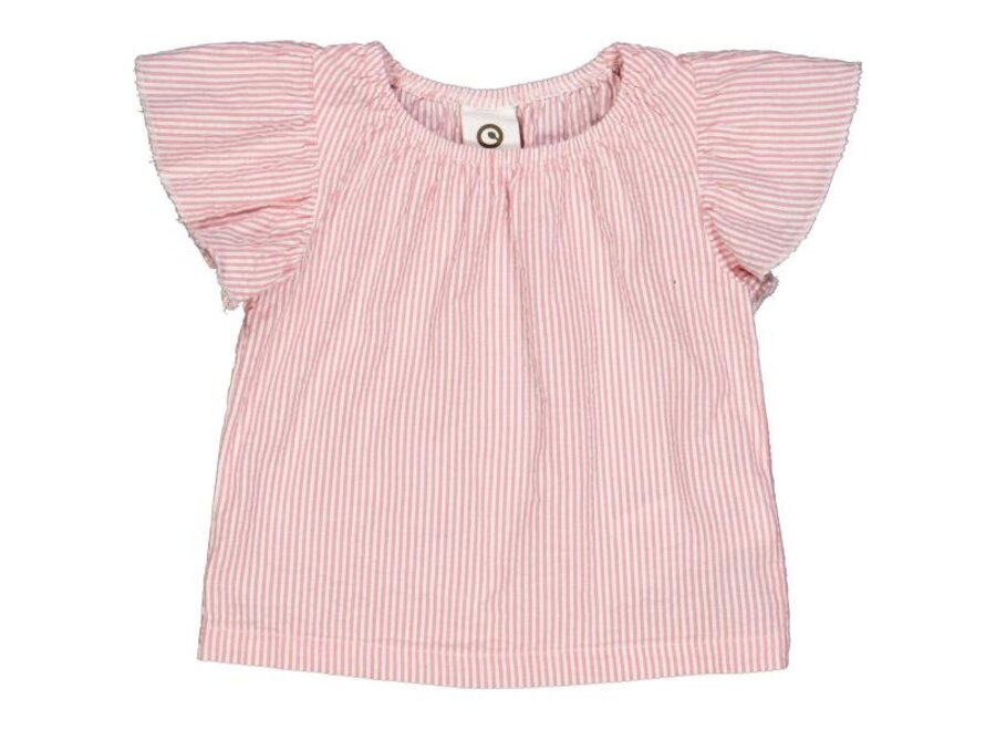 Meisjes T-Shirt Seersucker Stripe Frill
