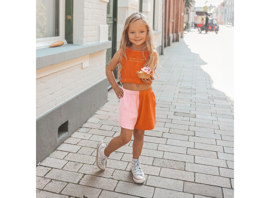 Meisjes Contrast Short - Terry