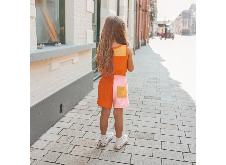Meisjes Contrast Short - Terry