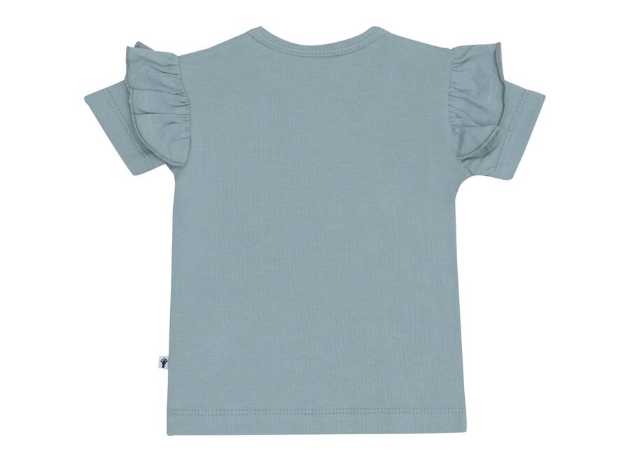 T-shirt Ruffle, Trellis bllue