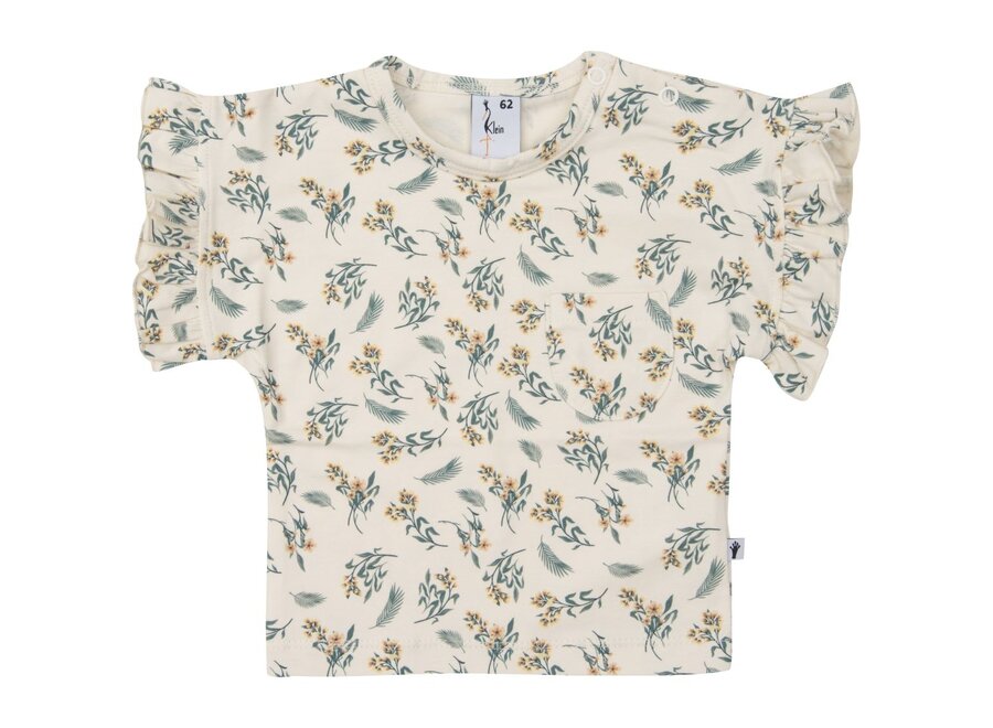 T-shirt Ruffle, Tropical Flower