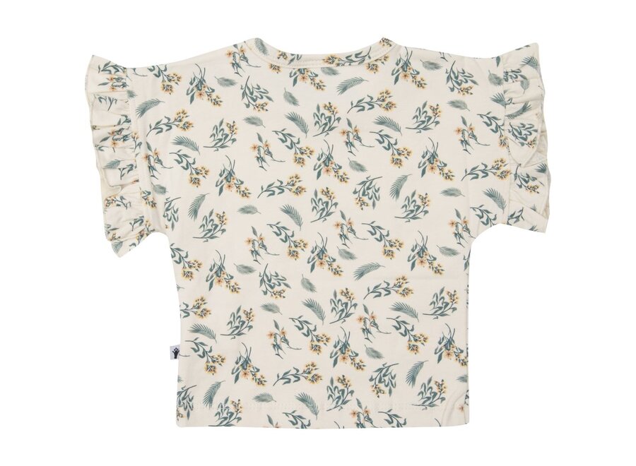 T-shirt Ruffle, Tropical Flower