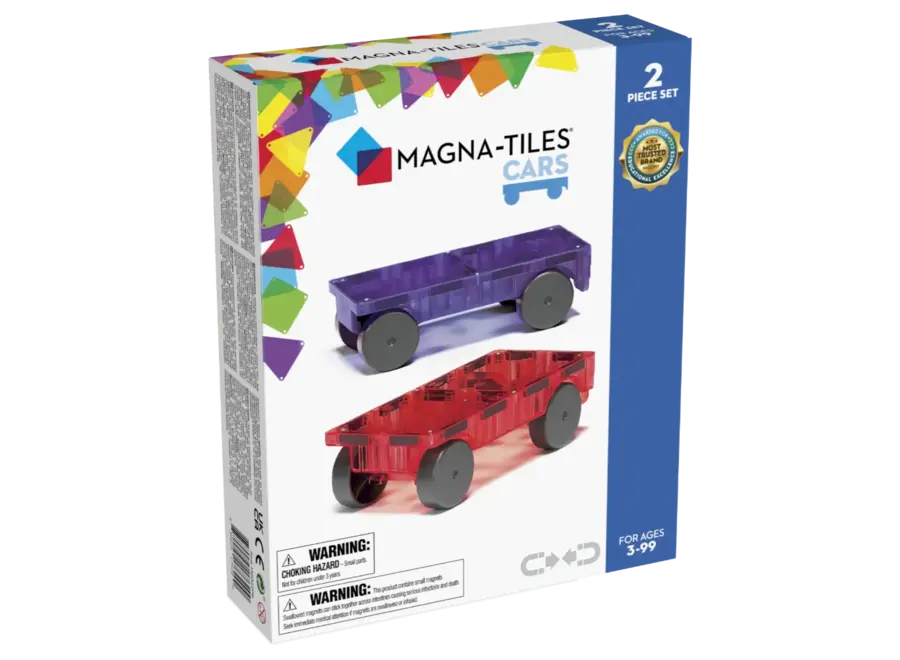 Magna-Tiles Cars 2 stuks uitbreidingsset paars/rood