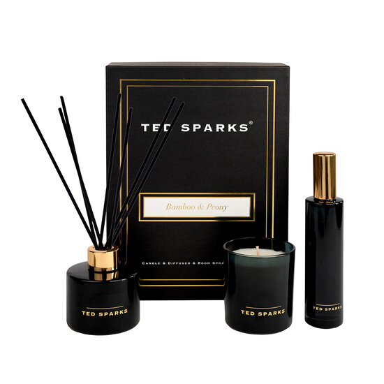 TED SPARKS - Candle, Diffuser & Room Spray Gift Set - Bamboo & Peony