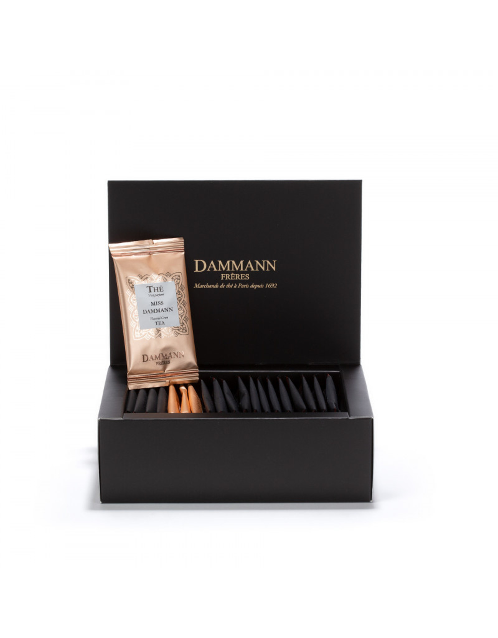 Dammann "QUARTZ" GIFT SET - ASSORTIMENT VAN  20 THEEZAKJES - GEAROMATISEERDE GROENE THEES