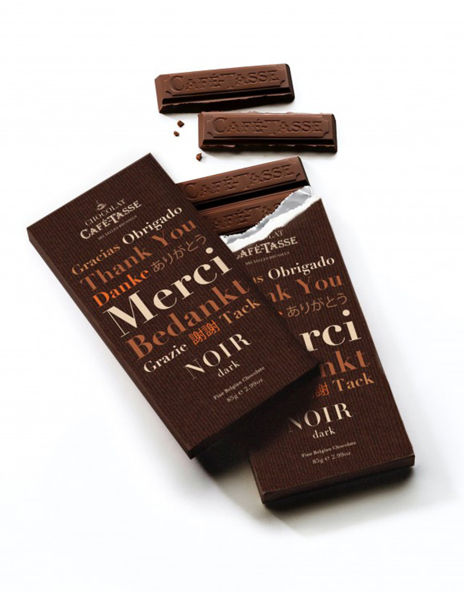 Café-Tasse Dark 60% chocolate family bar THANK YOU edition