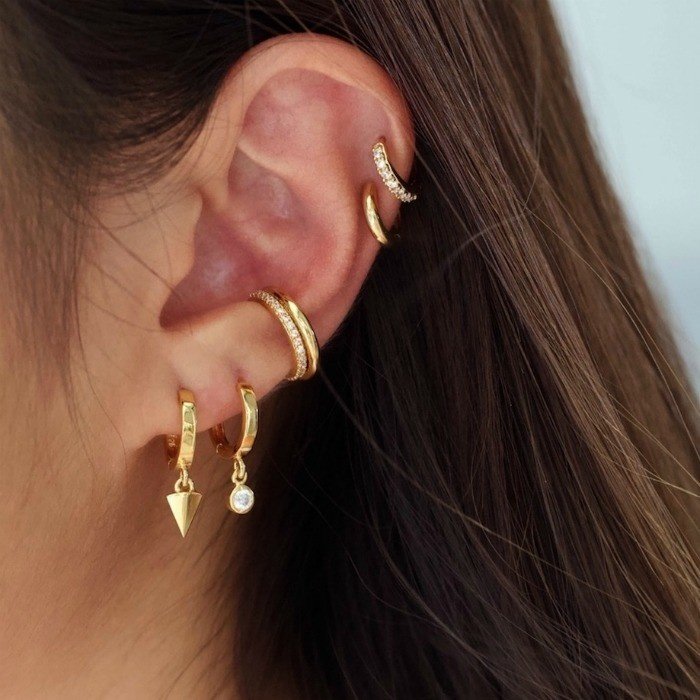 Ear cuff Sparkle Pave - gold plated