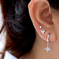 Oorknopjes Sparkling triple - 925 zilver