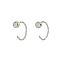 Hugging oorringetjes opal - zilver