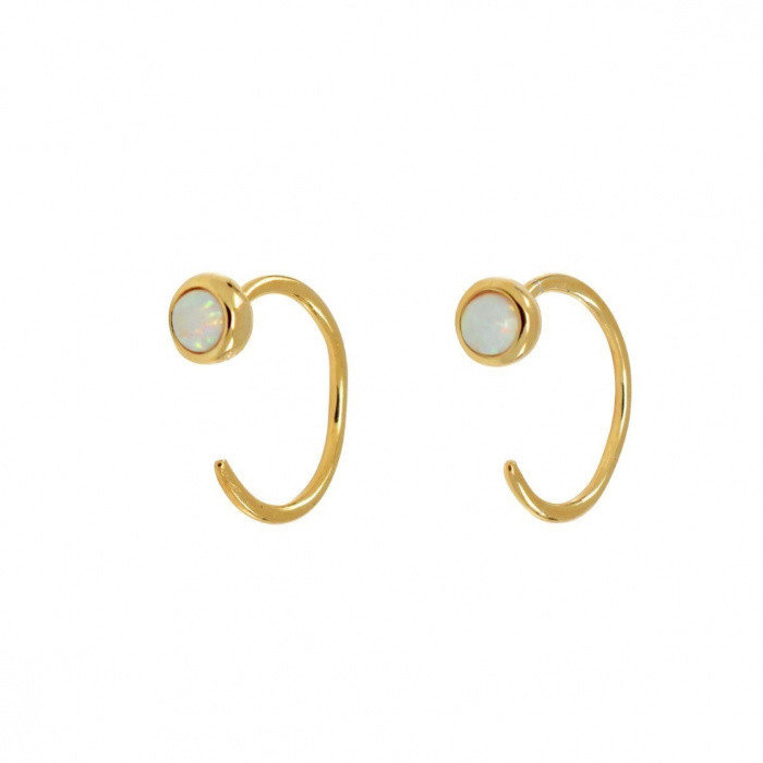 Hugging oorringetjes opal - goud