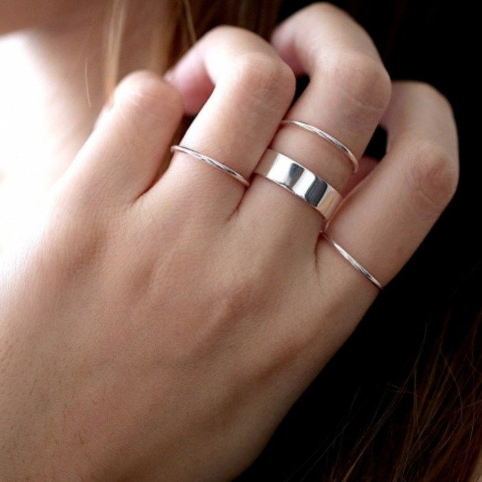 Skinny Stacking ring 925 zilver - My Unique Style