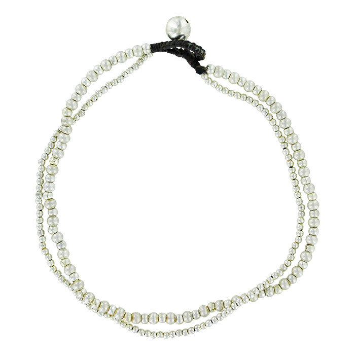 Silver Ball Anklet
