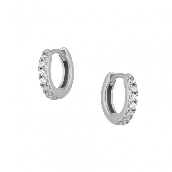 Pave hugging hoops - 925 zilver