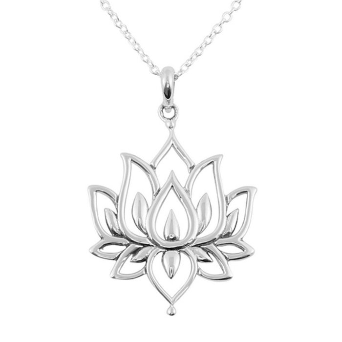 White lotus necklace - 925 zilver