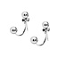 Double Ball earjacket - 925 zilver
