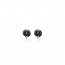 Solitaire black quartz studs - goud