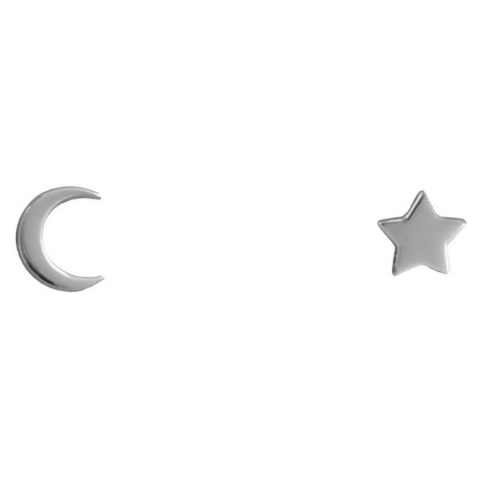 Maan & Ster oorknopjes - 925 zilver